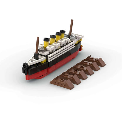 RMS Cruise Sank Titanic Break In Half With Case Model Sets Ship Building Blocks MOC Shipwreck Boat Construction Kid Toys Gifts